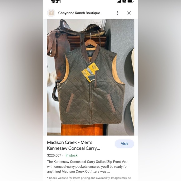 Madison Creek Quilted green/brown vest for fall/winter or hunting - Picture 4 of 4